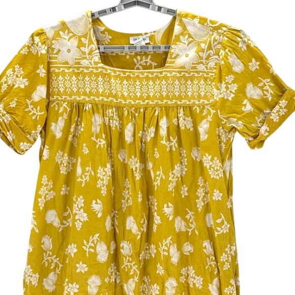 CW Classics House Dress Size 2X Yellow batik flowy pockets beach casual loose - Picture 3 of 8